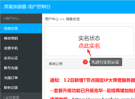 奔富加速器实名 奔富加速器实名认证界面示意图