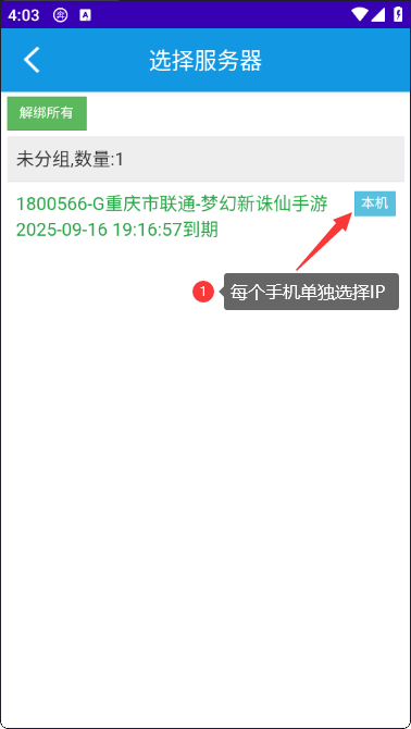 奔富加速器连接界面示意图